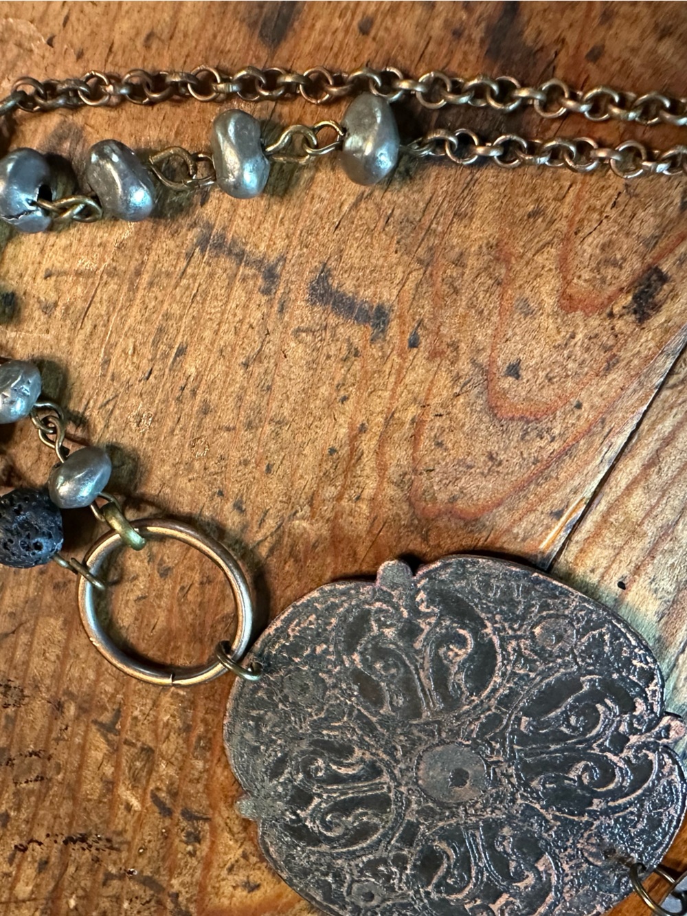 upcycled rustic necklace - Picture 2 of 7